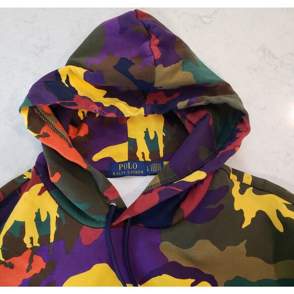 Polo Ralph Lauren Polo Pony Camo Double-Knit Hoodie Men's Size Large *Flaw* - Picture 3 of 16